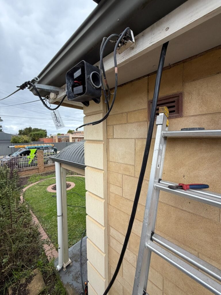 Residential electrical work in an Adelaide home